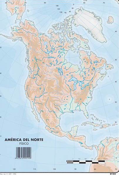 Mapa Mudo Selvi Din A America Del Norte Fisico